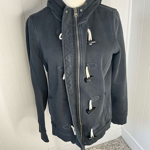 Esprit Womens Plus Size XXL Zip Toggle Button Front Hooded Coat Black Lined - Picture 4 of 16